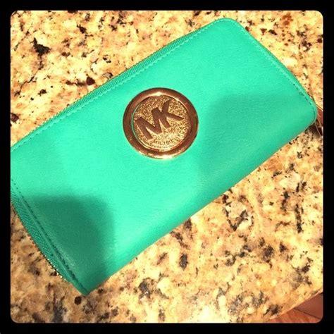 michael kors women's wallet teal|michael koors wallet.